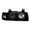 Φανάρια εμπρός Bmw E36 (1991-1999) 2d coupe angel eyes - black , με λάμπες (Η1) - σετ 2τμχ.