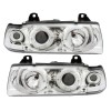 Φανάρια εμπρός BMW E36 (1991-1999) 2d coupe angel eyes - chrome , με λάμπες (Η1) - σετ 2τμχ.