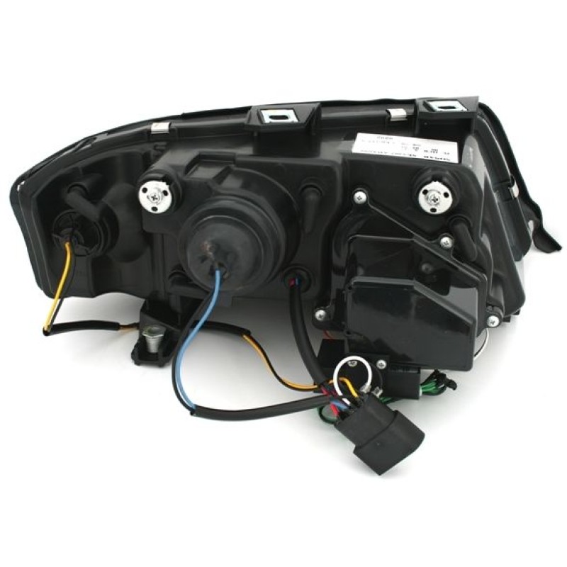 Φανάρια εμπρός Audi A6 C5 (2001-2004) led lightbar - μαύρα , με λάμπες (Η1) - σετ 2τμχ.