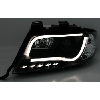 Φανάρια εμπρός Audi A6 C5 (2001-2004) led lightbar - μαύρα , με λάμπες (Η1) - σετ 2τμχ. Φανάρια εμπρός Audi A6 C5 (2001-2004) led lightbar - μαύρα , με λάμπες (Η1) - σετ 2τμχ.