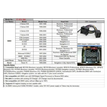 USB / MP3 audio interface με Bluetooth*  για BMW E36 / E38 / E39 / E46 / X3 / X5 / Z3 / Z8 / MINI R5x - στη θέση του cd-changer
