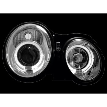 Φανάρια εμπρός Mercedes CLK W208 (1997-2002) angel eyes, με λάμπες (Η1) - σετ 2τμχ. Φανάρια εμπρός Mercedes CLK W208 (1997-2002) angel eyes, με λάμπες (Η1) - σετ 2τμχ.
