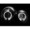 Φανάρια εμπρός Mercedes CLK W208 (1997-2002) angel eyes - μαύρα , με λάμπες (Η1) - σετ 2τμχ.