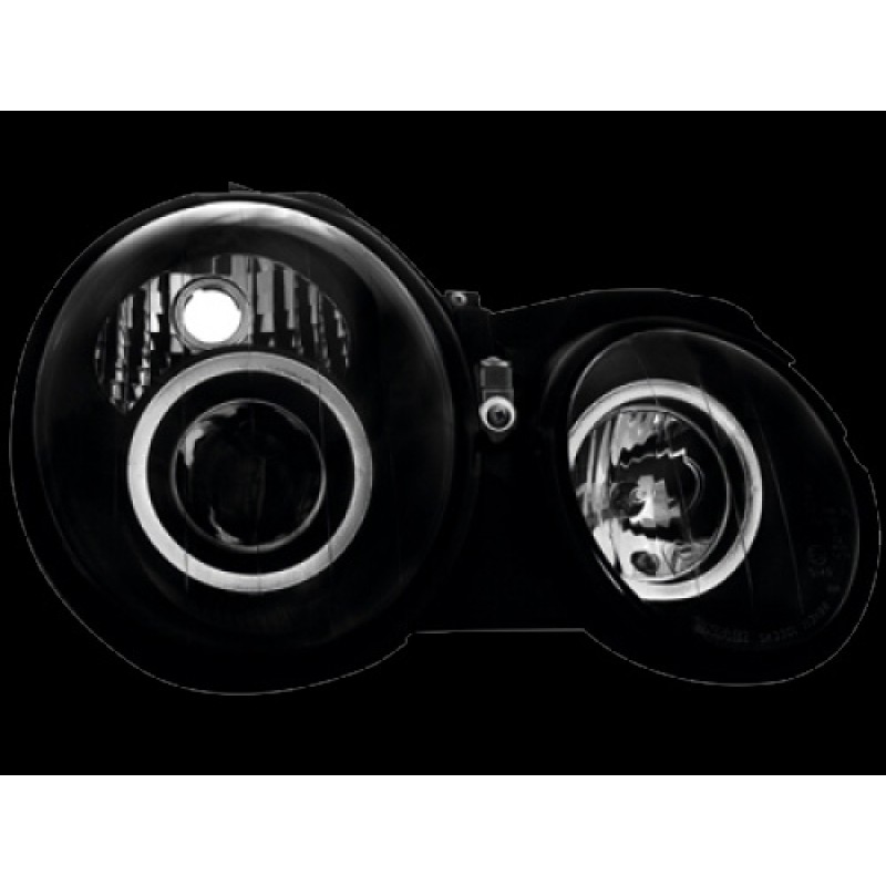 Φανάρια εμπρός Mercedes CLK W208 (1997-2002) με CCFL angel eyes, με λάμπες (Η1) - σετ 2τμχ.