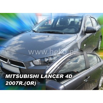 Ανεμοθραύστες Mitsubishi Lancer (2007-2016) 4/5 πορτο - 4 τμχ. εμπρός και πίσω αυτοκόλλητοι, Heko