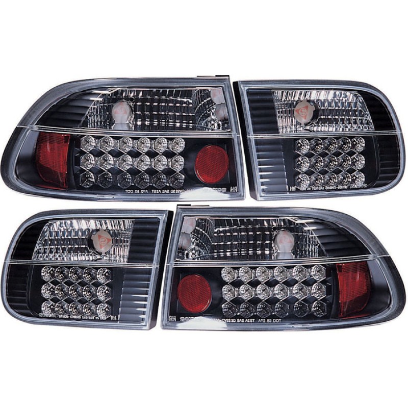 Πίσω φανάρια led Honda Civic (1991-1995) 3D - μαύρα - σετ 2τμχ.