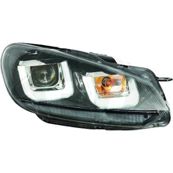 Φανάρια εμπρός Vw Golf 6 angel eyes - Golf 7 Design με άσπρη επιμηκής γραμμή , με λάμπες (Η1) - σετ 2τμχ. Φανάρια εμπρός Vw Golf 6 angel eyes - Golf 7 Design με άσπρη επιμηκής γραμμή , με λάμπες (Η1) - σετ 2τμχ.