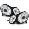 Φανάρια εμπρός Mercedes W211 E-Class (2002-2006) led chrome , χωρίς λάμπες (Η7) - σετ 2τμχ.