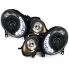 Φανάρια εμπρός Mercedes W211 E-Class (2006-2009) led μαύρα , με λάμπες (Η1) - σετ 2τμχ.