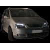 Φανάρια εμπρός Vw Touran / Caddy (2003-2006) led , μαύρα , με λάμπες (Η1) - σετ 2τμχ.