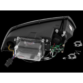 Φανάρια εμπρός Skoda Octavia (2004-2009) led , μαύρα , με λάμπες (Η1) - σετ 2τμχ.
