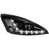 Φανάρια εμπρός Ford Focus (2001-2004) led - μαύρα , με λάμπες (Η1) - σετ 2τμχ.