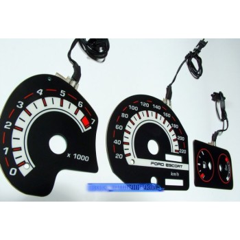 Φωτιζόμενα όργανα για Ford Escort MK5 / MK6 μπλε Φωτιζόμενα όργανα για Ford Escort MK5 / MK6 μπλε