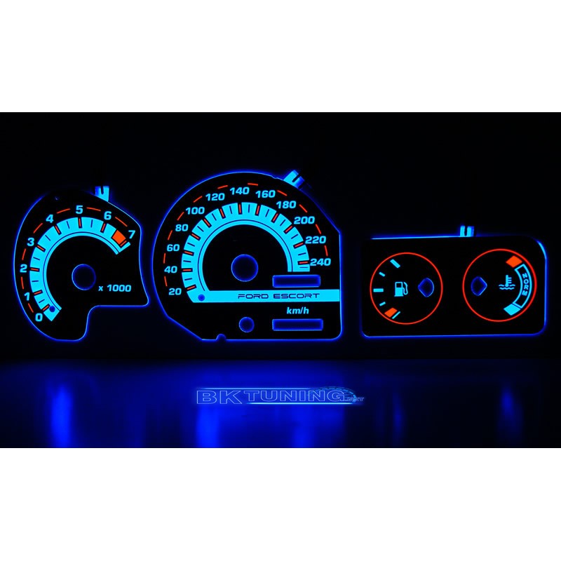 Φωτιζόμενα όργανα για Ford Escort MK5 / MK6 μπλε