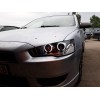 Φανάρια εμπρός Mitsubishi Lancer (2008-2013) led angel eyes - black , με λάμπες (Η1) - σετ 2τμχ.