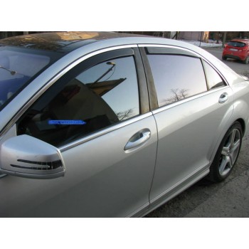 Ανεμοθραύστες Mercedes S-Class V221 (2007-2013) sedan (μακρύ) - 4 τμχ. εμπρός και πίσω 72cm, Heko