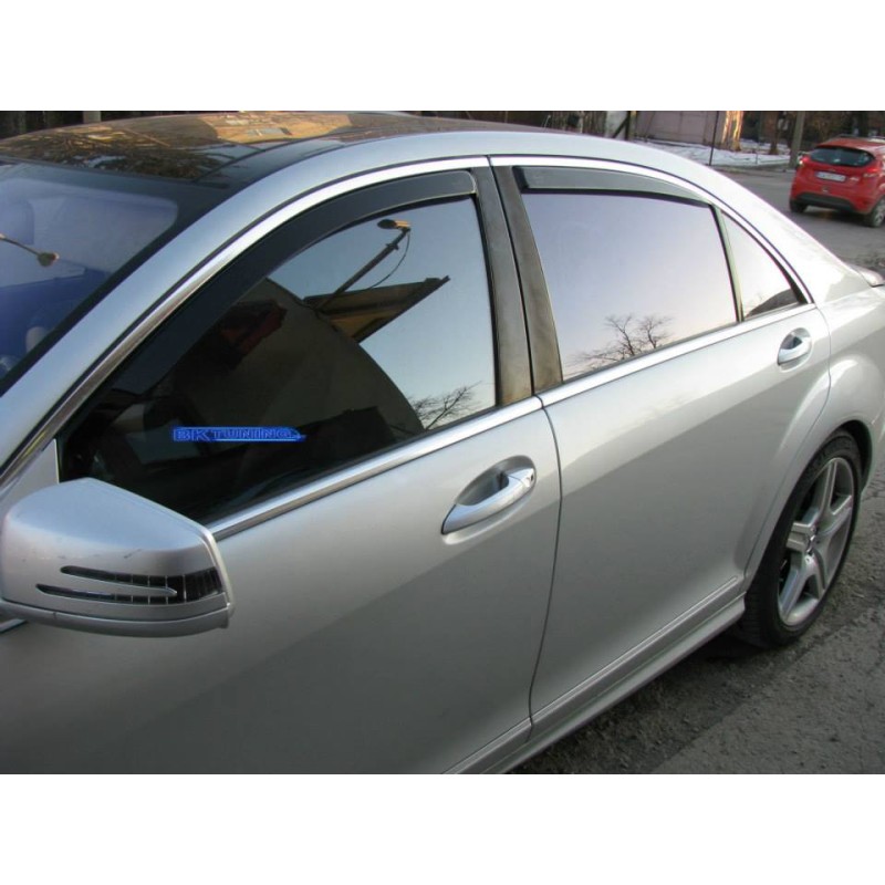 Ανεμοθραύστες Mercedes S-Class V221 (2007-2013) sedan (μακρύ) - 4 τμχ. εμπρός και πίσω 72cm, Heko