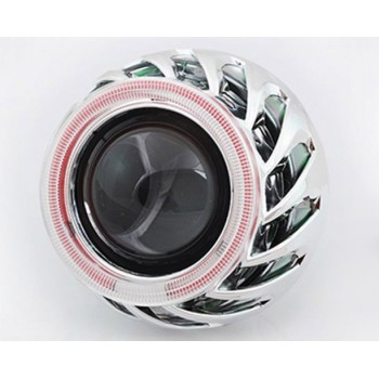 Bi xenon προτζέκτορες 2.5'' Morimoto Mini Spiral - με λευκό εσωτερικό και κίτρινο εξωτερικό δαχτυλίδι