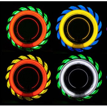 Bi xenon προτζέκτορες 2.5'' Morimoto Mini Spiral - με λευκό εσωτερικό και κίτρινο εξωτερικό δαχτυλίδι