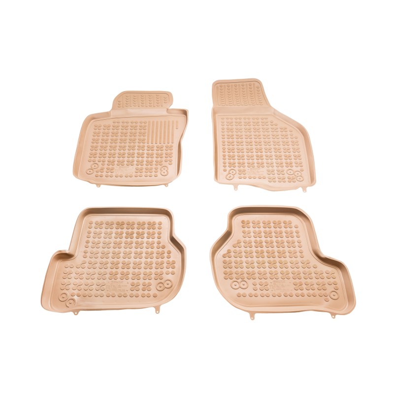 Λαστιχένια πατάκια VW Golf 5 / 6 / VW Jetta / Seat Leon (2004-2012) / VW Scirocco / Skoda Octavia 2 (2004-2013) - τύπου σκαφάκι - μπεζ - 4τμχ., Rezaw Plast