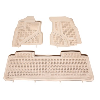 Λαστιχένια πατάκια HONDA CR-V II (2002-2006) - τύπου σκαφάκι - μπεζ - 3τμχ., Rezaw Plast