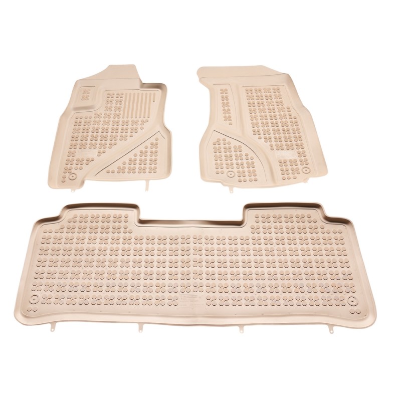 Λαστιχένια πατάκια HONDA CR-V II (2002-2006) - τύπου σκαφάκι - μπεζ - 3τμχ., Rezaw Plast
