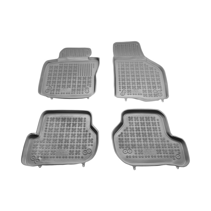 Λαστιχένια πατάκια VW Golf 5 / 6 / VW Jetta / Seat Leon (2004-2012) / VW Scirocco / Skoda Octavia 2 (2004-2013) - τύπου σκαφάκι - γκρι - 4τμχ., Rezaw Plast