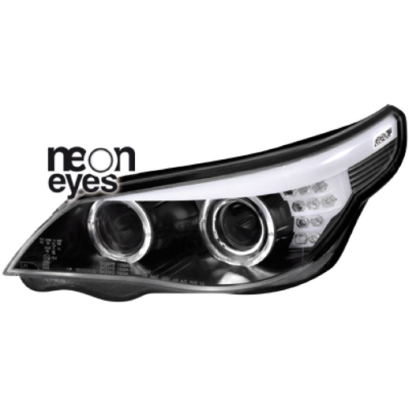 Φανάρια εμπρός BMW E60 (2003-2007) - F10-Look , χωρίς λάμπες (Η7) - σετ 2τμχ.