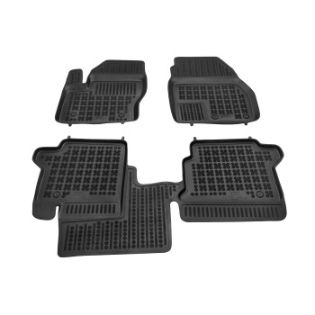 Λαστιχένια πατάκια Ford Grand Tourneo Connect II (2013-2023) - with an extra material on the driver side - τύπου σκαφάκι - 3τμχ., Rezaw Plast