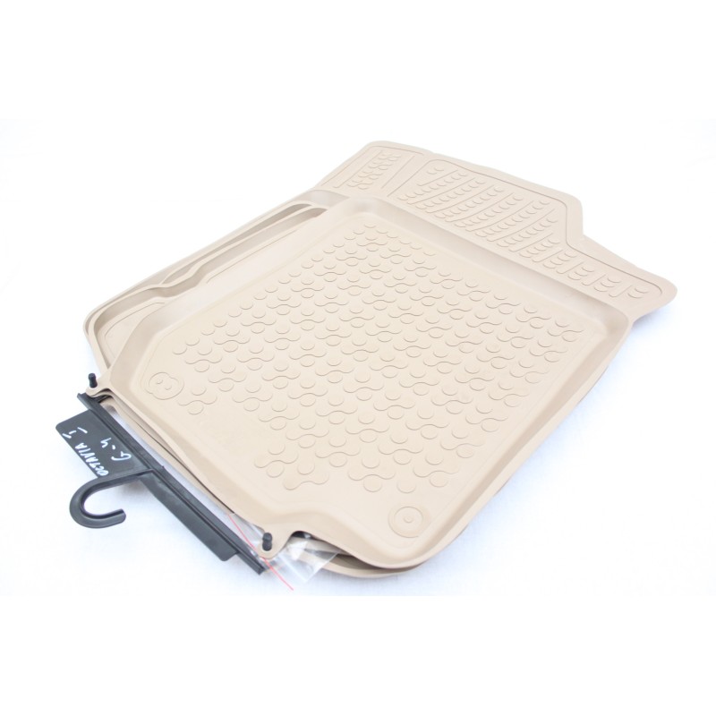 Λαστιχένια πατάκια Wv Golf 4 / Wv Bora / VW Beetle / VW Jetta / Skoda Octavia 1 (1997-2010) / Seat Leon και Toledo (1999-2005) - τύπου σκαφάκι - μπεζ - 4τμχ., Rezaw Plast