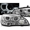 Φανάρια εμπρός BMW X5 (2007-2010) angel eyes - 3D Design , με λάμπες (Η1) - σετ 2τμχ.