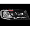 Φανάρια εμπρός Audi 100 C4 (1990-1994) led - μαύρα , με λάμπες (Η1) - σετ 2τμχ.