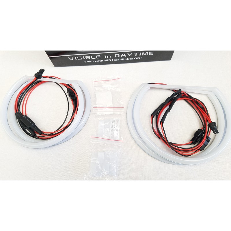 Δαχτυλίδια BMW E46 coupe (1998-2003) / BMW E46 Sedan, Combi (1998-2005) angel eyes - lightbar design - Λευκό χρώμα