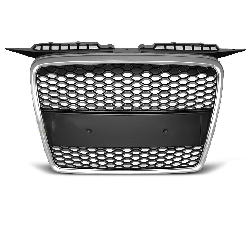 Μάσκα Audi A3 (2003-2008) με βάση για σήμα - RS-Look silver