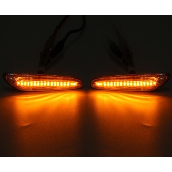 Led φλας φτερού BMW E46 (2001-2005) / E60 / E90 - χρωμίου με τρεχούμενο φλας - σετ 2τμχ.