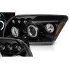 Φανάρια εμπρός Dodge Caliber (2006-2012) - μαύρα , με λάμπες (Η1) - σετ 2τμχ.