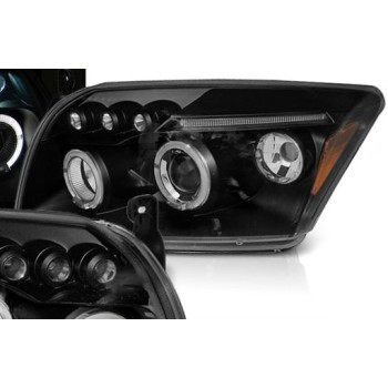 Φανάρια εμπρός Dodge Caliber (2006-2012) - μαύρα , με λάμπες (Η1) - σετ 2τμχ.