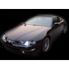 Φανάρια εμπρός Honda Prelude (1992-1995) angel eyes - μαύρα , με λάμπες (Η7) - σετ 2τμχ.
