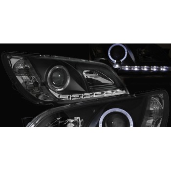 Φανάρια εμπρός Lexus IS (1998-2005) led - μαύρα , με λάμπες (Η1) - σετ 2τμχ.