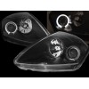 Φανάρια εμπρός Mitsubishi Eclipse (2000-2005) angel eyes - black , με λάμπες (Η1) - σετ 2τμχ.