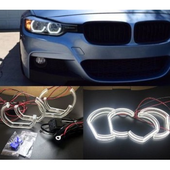Δαχτυλίδια BMW E90 angel eyes - U-Design Crystal λευκά