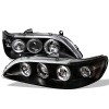 Φανάρια εμπρός Honda Accord (1998-2002) USA angel eyes, μαύρα , με λάμπες (Η1) - σετ 2τμχ.