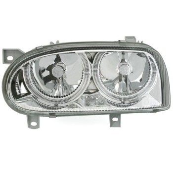 Φανάρια εμπρός Vw Golf 3 - chrome , με λάμπες (Η1) - σετ 2τμχ.