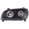 Φανάρια εμπρός Toyota Rav 4 (1994-2000) angel eyes - μαύρα , με λάμπες (Η1) - σετ 2τμχ.