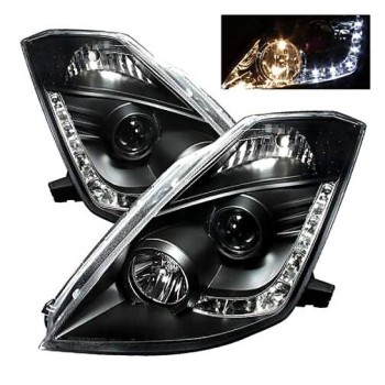 Φανάρια εμπρός Nissan 350Z (2003-2005) led , με λάμπες (Η1) - σετ 2τμχ.