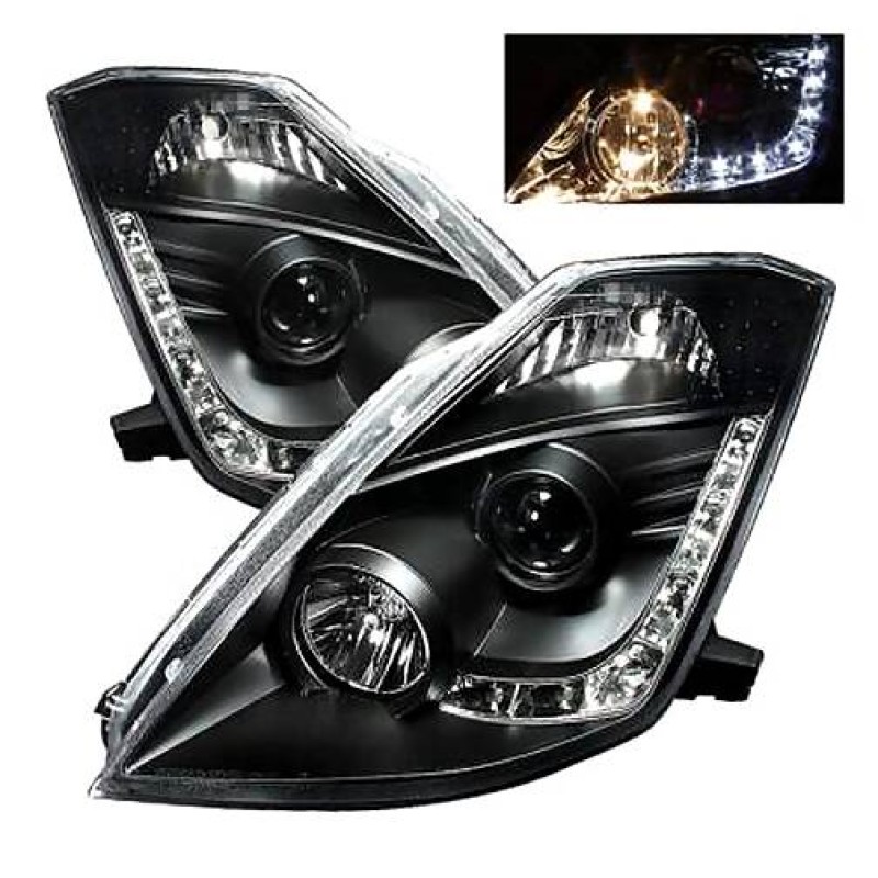 Φανάρια εμπρός Nissan 350Z (2003-2005) led , με λάμπες (Η1) - σετ 2τμχ.