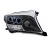 Φανάρια εμπρός Toyota Land Cruiser FJ200 (2007-2012) - μαύρα , με λάμπες (Η1) - σετ 2τμχ.