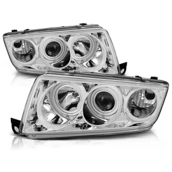 Φανάρια εμπρός Skoda Fabia (1999-2007) angel eyes, χωρίς λάμπες (Η7) - σετ 2τμχ.