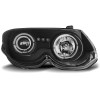 Φανάρια εμπρός Chrysler 300M (1999-2004) angel eyes με led - μαύρα , με λάμπες (Η1) - σετ 2τμχ.