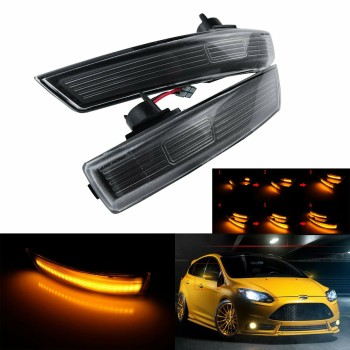 Τρεχούμενα led φλας για καθρέπτες για Ford Focus (2008-2016) / (Fiesta 2008-2017) / Mondeo (2010-2014) - φιμέ - σετ 2τμχ.